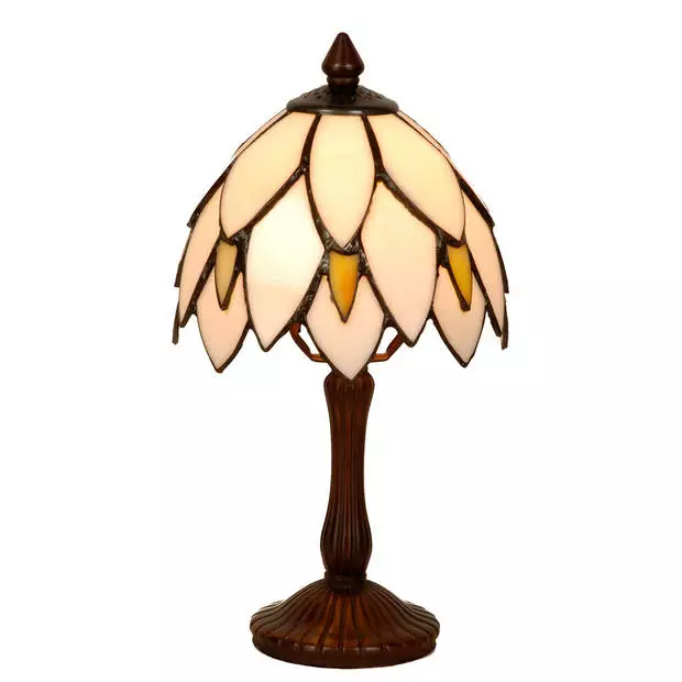 HAES DECO - Tiffany Tafellamp Beige, Bruin Ø 18x34 Cm Fitting E14 / Lamp Max 1x25W 1 HAES DECO - Tiffany Tafellamp Beige, Bruin Ø 18x34 Cm Fitting E14 / Lamp Max 1x25W