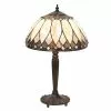 HAES DECO - Tiffany Tafellamp Beige, Bruin Ø 30x46 Cm Fitting E27 / Lamp Max 1x60W