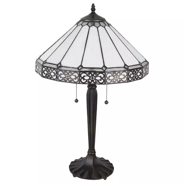 HAES DECO - Tiffany Tafellamp Beige, Bruin Ø 41x62 Cm Fitting E27 / Lamp Max 2x60W 3 HAES DECO - Tiffany Tafellamp Beige, Bruin Ø 41x62 Cm Fitting E27 / Lamp Max 2x60W - Afbeelding 3