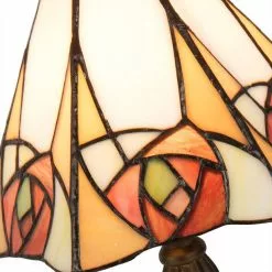 HAES DECO - Tiffany Tafellamp Beige, Geel 20x18x37 Cm Fitting E14 / Lamp Max 1x40W -LAMPEN Winkel 3933118 5f1e7ee9