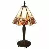 HAES DECO - Tiffany Tafellamp Beige, Geel 20x18x37 Cm Fitting E14 / Lamp Max 1x40W