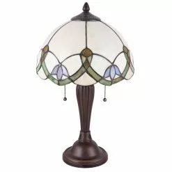HAES DECO - Tiffany Tafellamp Beige, Groen Ø 30x50 Cm Fitting E27 / Lamp Max 2x40W -LAMPEN Winkel 3933126 b82d0d18