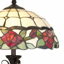 HAES DECO - Tiffany Tafellamp Beige, Groen Ø 35x61 Cm Fitting E27 / Lamp Max 2x60W -LAMPEN Winkel 3933129 8be75d20
