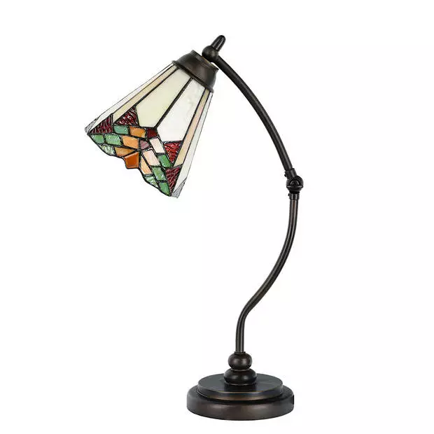 HAES DECO - Tiffany Tafellamp Beige, Rood Ø 26x50 Cm Fitting E14 / Lamp Max 1x40W 3 HAES DECO - Tiffany Tafellamp Beige, Rood Ø 26x50 Cm Fitting E14 / Lamp Max 1x40W - Afbeelding 3