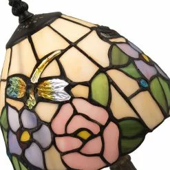 HAES DECO - Tiffany Tafellamp Beige, Roze Ø 20x36 Cm Fitting E14 / Lamp Max 1x40W -LAMPEN Winkel 3933140 c98feb1a