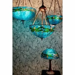 HAES DECO - Tiffany Tafellamp Blauw Ø 41x57 Cm Fitting E27 / Lamp Max 2x40W -LAMPEN Winkel 3933146 5487ceca