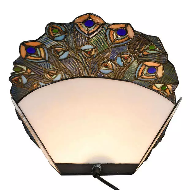 HAES DECO - Tiffany Tafellamp Blauw, Groen 32x35x30 Cm Fitting E14 / Lamp Max 1x40W 7 HAES DECO - Tiffany Tafellamp Blauw, Groen 32x35x30 Cm Fitting E14 / Lamp Max 1x40W - Afbeelding 7