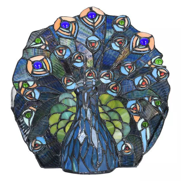 HAES DECO - Tiffany Tafellamp Blauw, Groen 32x35x30 Cm Fitting E14 / Lamp Max 1x40W 1 HAES DECO - Tiffany Tafellamp Blauw, Groen 32x35x30 Cm Fitting E14 / Lamp Max 1x40W