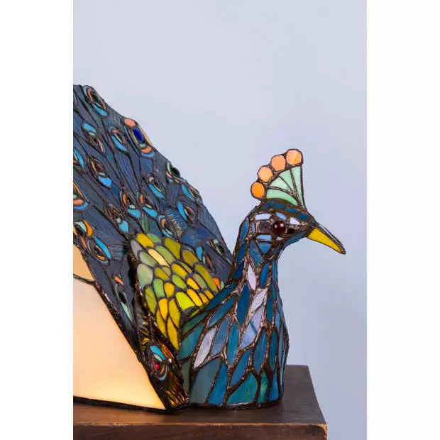 HAES DECO - Tiffany Tafellamp Blauw, Groen 32x35x30 Cm Fitting E14 / Lamp Max 1x40W 4 HAES DECO - Tiffany Tafellamp Blauw, Groen 32x35x30 Cm Fitting E14 / Lamp Max 1x40W - Afbeelding 4