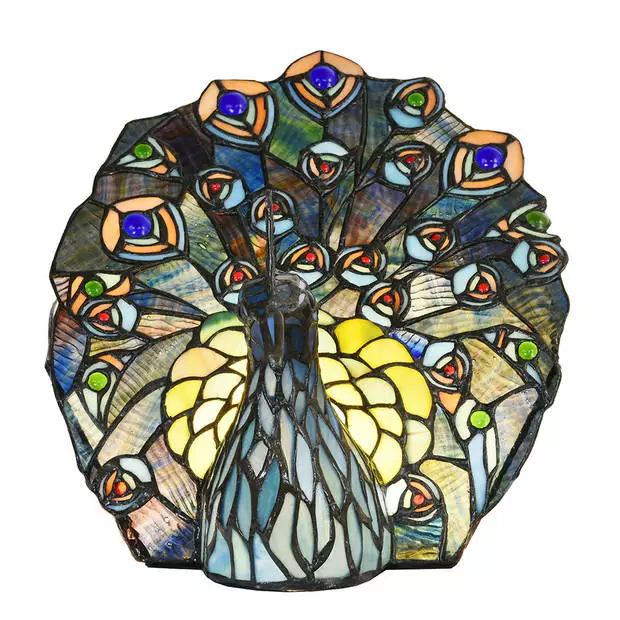 HAES DECO - Tiffany Tafellamp Blauw, Groen 32x35x30 Cm Fitting E14 / Lamp Max 1x40W 9 HAES DECO - Tiffany Tafellamp Blauw, Groen 32x35x30 Cm Fitting E14 / Lamp Max 1x40W - Afbeelding 9