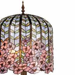 HAES DECO - Tiffany Tafellamp Blauw, Roze Ø 40x84 Cm Fitting E27 / Lamp Max 3x60W -LAMPEN Winkel 3933164 5153c424