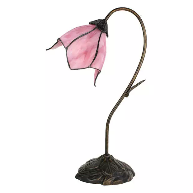HAES DECO - Tiffany Tafellamp Bloem Roze 30x17x48 Cm Fitting E14 / Lamp Max 1x25W 2 HAES DECO - Tiffany Tafellamp Bloem Roze 30x17x48 Cm Fitting E14 / Lamp Max 1x25W - Afbeelding 2