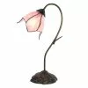 HAES DECO - Tiffany Tafellamp Bloem Roze 30x17x48 Cm Fitting E14 / Lamp Max 1x25W