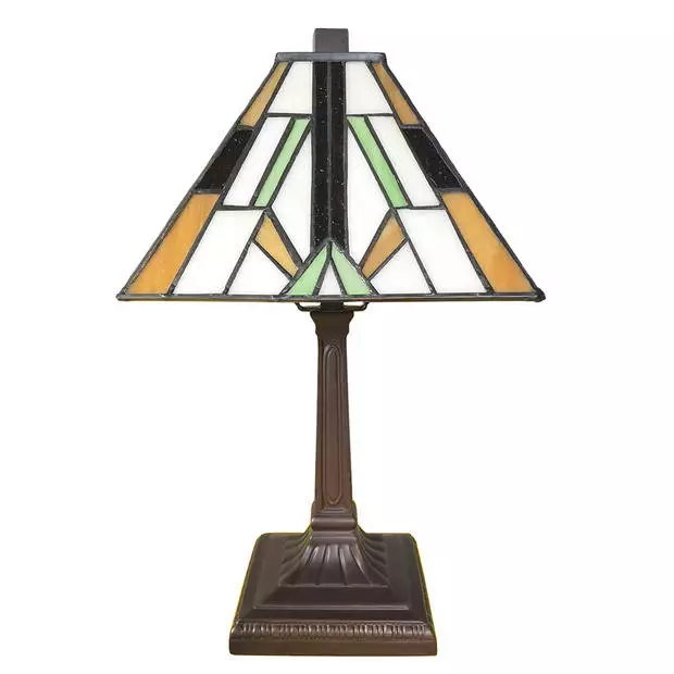 HAES DECO - Tiffany Tafellamp Bruin 20x20x34 Cm Fitting E14 / Lamp Max 1x25W 2 HAES DECO - Tiffany Tafellamp Bruin 20x20x34 Cm Fitting E14 / Lamp Max 1x25W - Afbeelding 2