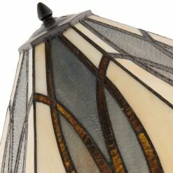HAES DECO - Tiffany Tafellamp Bruin, Beige 51x44x66 Cm Fitting E27 / Lamp Max 2x60W -LAMPEN Winkel 3933192 dca3c745