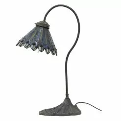 HAES DECO - Tiffany Tafellamp Bruin, Beige, Grijs Ø 20x51 Cm Fitting E14 / Lamp Max 1x40W -LAMPEN Winkel 3933193 f3b5004f