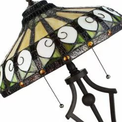 HAES DECO - Tiffany Tafellamp Creme Ø 41x64 Cm Fitting E27 / Lamp Max 2x60W -LAMPEN Winkel 3933202 4a991203