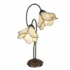 HAES DECO - Tiffany Tafellamp Creme 41x23x57 Cm Fitting E27 / Lamp Max 2x40W