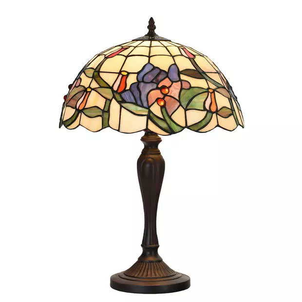 HAES DECO - Tiffany Tafellamp Creme Ø 35x53 Cm Fitting E27 / Lamp Max 1x60W 1 HAES DECO - Tiffany Tafellamp Creme Ø 35x53 Cm Fitting E27 / Lamp Max 1x60W