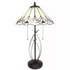 HAES DECO - Tiffany Tafellamp Creme Ø 39x69 Cm Fitting E27 / Lamp Max 2x60W