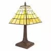 HAES DECO - Tiffany Tafellamp Geel Ø 20x38 Cm Fitting E14 / Lamp Max 1x40W
