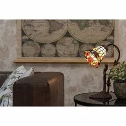 HAES DECO - Tiffany Tafellamp Geel, Bruin 14x13x37 Cm Fitting E14 / Lamp Max 1x40W -LAMPEN Winkel 3933240 fc35e55d