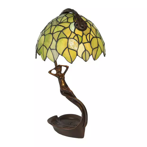 HAES DECO - Tiffany Tafellamp Groen 28x20x41 Cm Fitting E27 / Lamp Max 1x40W 3 HAES DECO - Tiffany Tafellamp Groen 28x20x41 Cm Fitting E27 / Lamp Max 1x40W - Afbeelding 3