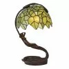 HAES DECO - Tiffany Tafellamp Groen 28x20x41 Cm Fitting E27 / Lamp Max 1x40W