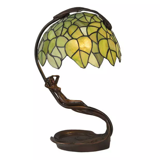 HAES DECO - Tiffany Tafellamp Groen 28x20x41 Cm Fitting E27 / Lamp Max 1x40W 1 HAES DECO - Tiffany Tafellamp Groen 28x20x41 Cm Fitting E27 / Lamp Max 1x40W