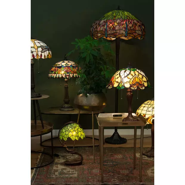 HAES DECO - Tiffany Tafellamp Groen 28x20x41 Cm Fitting E27 / Lamp Max 1x40W 9 HAES DECO - Tiffany Tafellamp Groen 28x20x41 Cm Fitting E27 / Lamp Max 1x40W - Afbeelding 9