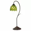 HAES DECO - Tiffany Tafellamp Groen Ø 28x60 Cm Fitting E14 / Lamp Max 1x40W