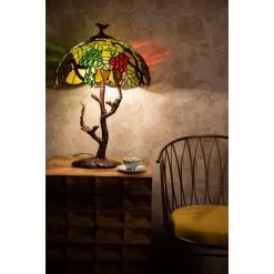 HAES DECO - Tiffany Tafellamp Groen Ø 40x60 Cm Fitting E27 / Lamp Max 2x60W -LAMPEN Winkel 3933255 31a298ee