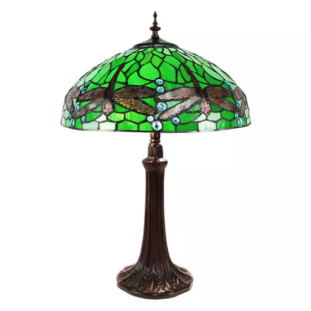 HAES DECO - Tiffany Tafellamp Groen Ø 41x57 Cm Fitting E27 / Lamp Max 2x40W 1 HAES DECO - Tiffany Tafellamp Groen Ø 41x57 Cm Fitting E27 / Lamp Max 2x40W