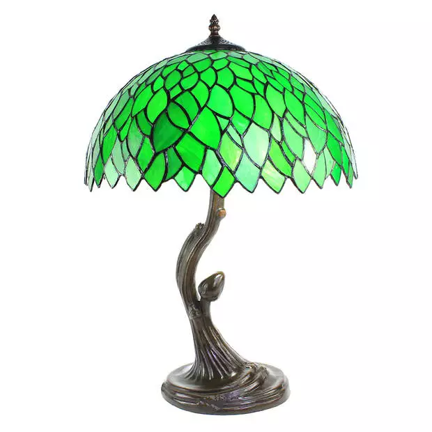 HAES DECO - Tiffany Tafellamp Groen Ø 41x57 Cm Fitting E27 / Lamp Max 2x60W 1 HAES DECO - Tiffany Tafellamp Groen Ø 41x57 Cm Fitting E27 / Lamp Max 2x60W