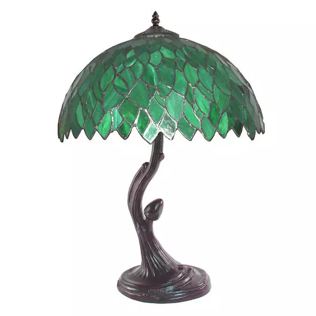 HAES DECO - Tiffany Tafellamp Groen Ø 41x57 Cm Fitting E27 / Lamp Max 2x60W 3 HAES DECO - Tiffany Tafellamp Groen Ø 41x57 Cm Fitting E27 / Lamp Max 2x60W - Afbeelding 3