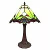 HAES DECO - Tiffany Tafellamp Groen, Rood Ø 31x49 Cm Fitting E27 / Lamp Max 1x60W
