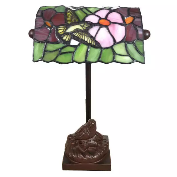 HAES DECO - Tiffany Tafellamp Groen, Roze 15x15x33 Cm Fitting E14 / Lamp Max 1x25W 4 HAES DECO - Tiffany Tafellamp Groen, Roze 15x15x33 Cm Fitting E14 / Lamp Max 1x25W - Afbeelding 4