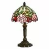 HAES DECO - Tiffany Tafellamp Groen, Roze Ø 21x39 Cm Fitting E14 / Lamp Max 1x25W