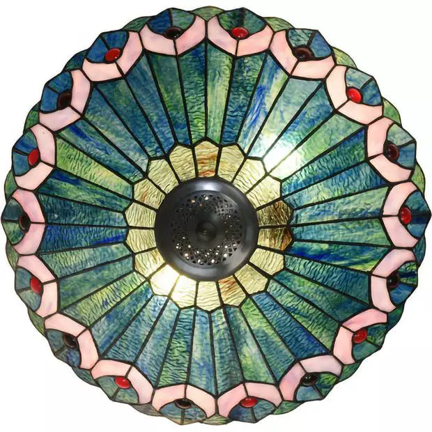 HAES DECO - Tiffany Tafellamp Groen, Roze, Blauw Ø 48x73 Cm Fitting E27 / Lamp Max 2x40W 2 HAES DECO - Tiffany Tafellamp Groen, Roze, Blauw Ø 48x73 Cm Fitting E27 / Lamp Max 2x40W - Afbeelding 2