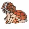 HAES DECO - Tiffany Tafellamp Hond Beige 25x14x17 Cm Fitting E14 / Lamp Max 1x25W