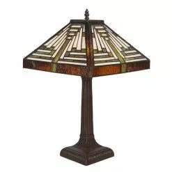 HAES DECO - Tiffany Tafellamp Meerkleurig 31x31x43 Cm Fitting E27 / Lamp Max 2x60W -LAMPEN Winkel 3933298 8c9d3477