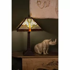 HAES DECO - Tiffany Tafellamp Meerkleurig 31x31x43 Cm Fitting E27 / Lamp Max 2x60W -LAMPEN Winkel 3933298 cb9ce4c9