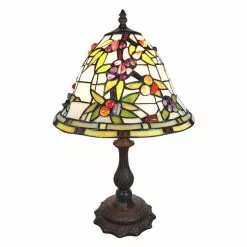 HAES DECO - Tiffany Tafellamp Meerkleurig Ø 31x47 Cm Fitting E27 / Lamp Max 1x60W