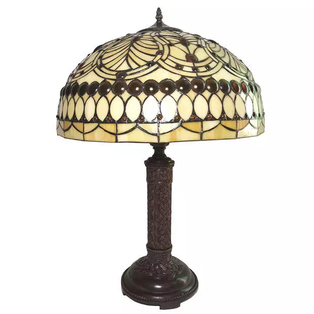 HAES DECO - Tiffany Tafellamp Meerkleurig Ø 46x62 Cm Fitting E27 / Lamp Max 2x60W 3 HAES DECO - Tiffany Tafellamp Meerkleurig Ø 46x62 Cm Fitting E27 / Lamp Max 2x60W - Afbeelding 3