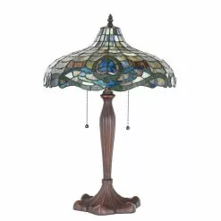 HAES DECO - Tiffany Tafellamp Ø 41x60 Cm Fitting E27 / Lamp Max 2x60W -LAMPEN Winkel 3933322 3259efd2