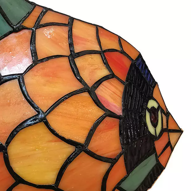 HAES DECO - Tiffany Tafellamp Oranje 29x23x18 Cm Fitting E14 / Lamp Max 1x25W 4 HAES DECO - Tiffany Tafellamp Oranje 29x23x18 Cm Fitting E14 / Lamp Max 1x25W - Afbeelding 4