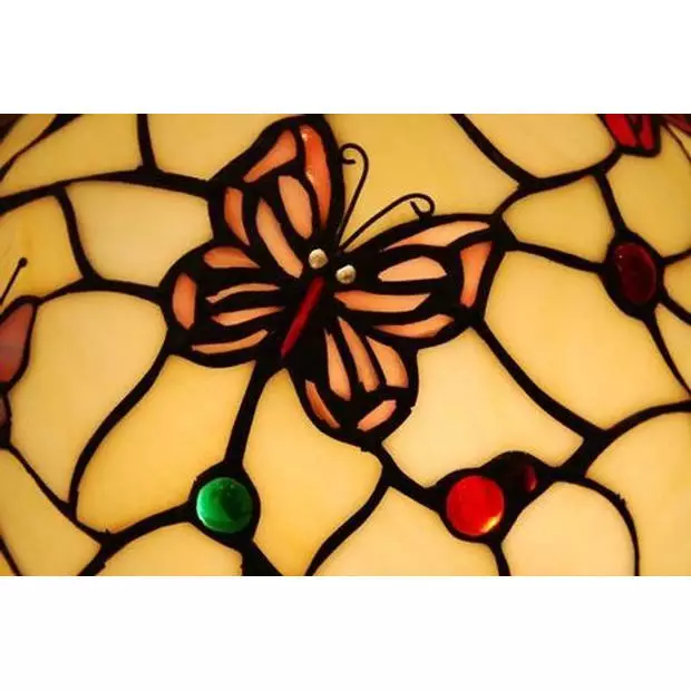 HAES DECO - Tiffany Tafellamp Paars, Rood, Wit Ø 41x60 Cm Fitting E27 / Lamp Max 2x60W 2 HAES DECO - Tiffany Tafellamp Paars, Rood, Wit Ø 41x60 Cm Fitting E27 / Lamp Max 2x60W - Afbeelding 2