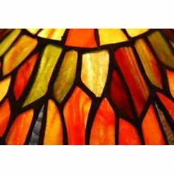 HAES DECO - Tiffany Tafellamp Rood, Bruin Ø 22x21 Cm Fitting E14 / Lamp Max 1x40W -LAMPEN Winkel 3933335 b05860a2