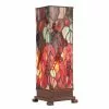 HAES DECO - Tiffany Tafellamp Rood, Groen 12x12x35 Cm Fitting E14 / Lamp Max 1x40W