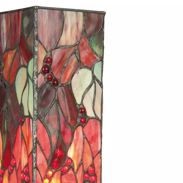 HAES DECO - Tiffany Tafellamp Rood, Groen 12x12x35 Cm Fitting E14 / Lamp Max 1x40W 4 HAES DECO - Tiffany Tafellamp Rood, Groen 12x12x35 Cm Fitting E14 / Lamp Max 1x40W - Afbeelding 4